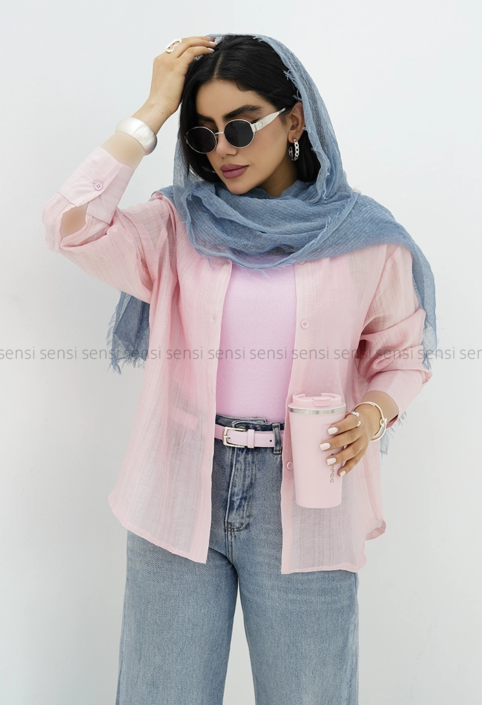 شومیز شیشه ای راه راه کد1006021